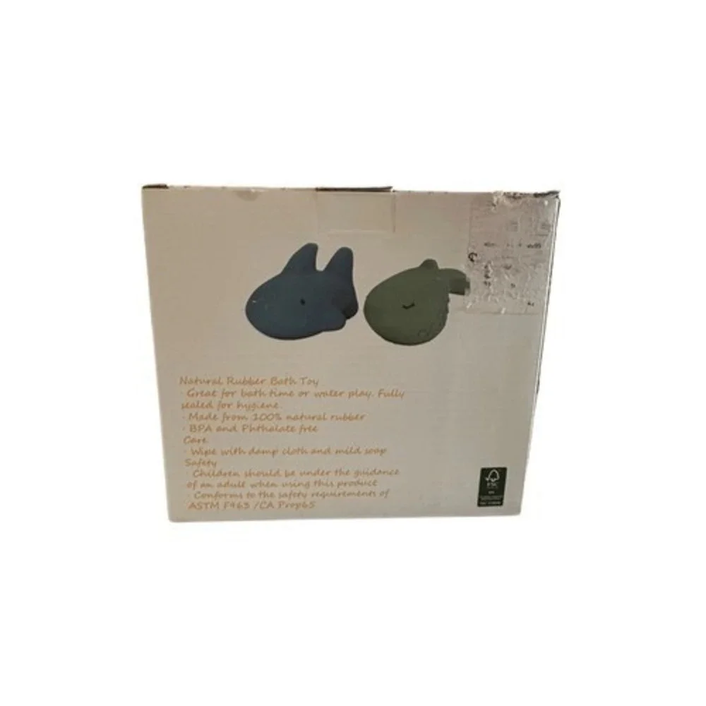 Natural Rubber Bath‎ Toy Whale Shark Duo Fully Sealed For Hygiene BPA Free